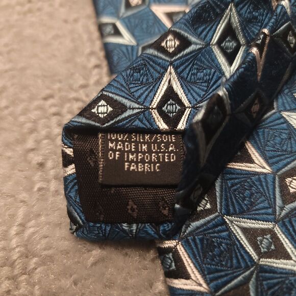 Perry Ellis Portfolio Silk Necktie Geo Tie Made in USA - Picture 4 of 8